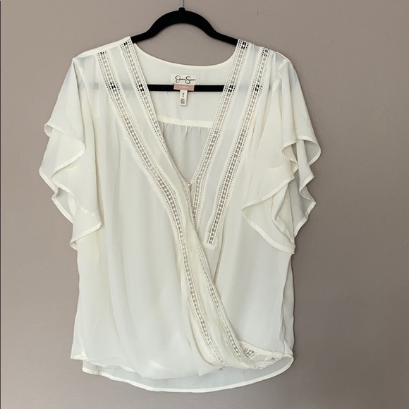 Jessica Simpson Tops - Jessica Simpson White Nursing Blouse